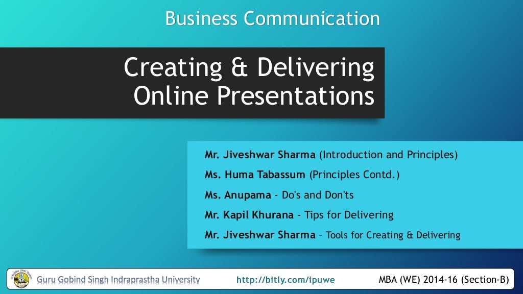 creating and delivering online presentations