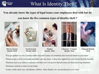 You already know the types of legal issues your employees deal with but do you know the five common types of identity thef...