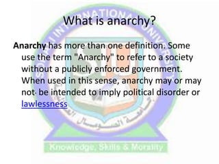 understanding for an anarchy PPT