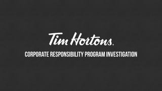 Corporate responsibility program investigation
 
