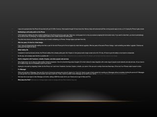I was a bit surprised when the iPhone 4S launched with just 512 MB of memory. Most experts thought it'd have twice that. Memory helps with advanced stuff like running several apps at once, so I'm hoping the iPhone 5 gets a boost. Multitasking is still pretty awful on the iPhone I think Apple did a halfway job when it added multitasking to the iPhone almost two years ago. Right now, running apps live in a tray you access by tapping the home button twice. If you want to close them, you have to painstakingly do so one at a time. It's annoying. I'm hoping Apple comes up with a better solution this time around. The photo here shows a nice tweak jailbreakers use to handle multitasking on iPhones. Perhaps Apple could learn from this. After two years, it's time for a fresh design Even I was a bit disappointed after waiting more than a year for the next iPhone just to find out Apple only made internal upgrades. After two years of the same iPhone 4 design, I want something new before I upgrade. Chances are pretty good that Apple will deliver. Better battery life Compared to most touchscreen phones, the iPhone's battery life is already pretty good. But if Apple is in fact going to add a larger screen and a 4G LTE chip, it'll have to give the battery a nice boost to compensate. By the way, we've already seen that this is possible with  Motorola's new Droid Razr Maxx. That phone runs on Verizon's 4G LTE network, yet can last more than a day on one charge. Built-in integration with Facebook, LinkedIn, Dropbox, and other popular web services Sorry Apple lovers, but I'm about to make another Android comparison. One of my favorite things about Google's OS is that it allows for deep integration with a wide range of popular social networks and web services. All you have to do is install an app, and it's immediately a part of your phone. Apple got a nice start by integrating Twitter into the iPhone, but I want more: Facebook, Evernote, Dropbox, LinkedIn, you name it. We use such a variety of services these days, it'll be nice if our iPhones made it easier to share. Fix iMessage! While we're big fans of iMessage, there are still a bunch of annoying nuances we're dying for Apple to fix. First of all, there's no way to block people from sending you iMessages without completely shutting the service off. iMessages can also get lost if you switch phones and another user tries to send one. Finally, there's a problem where iMessage can tie itself to your device,  causing your messages to get sent to the wrong person. We'd also like to see Apple to take iMessage a bit further, adding a BBM-like buddy list for your friends and an app for Macs and PCs. What about the iPad?  Click here for 9 things Apple needs to change with the iPad 3 before I buy one 