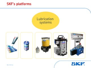 SKF’s platforms



                   Lubrication
                     systems




2008 © SKF Group
 