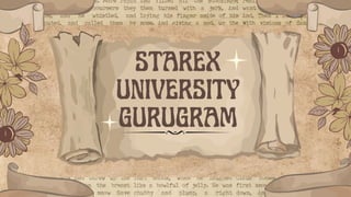 STAREX
UNIVERSITY
GURUGRAM
 