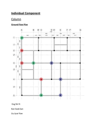Individual Component
Column
Ground Floor Plan
Eng Shi Yi
Kan Sook San
Liu Jyue Yow
 