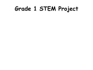 Grade 1 STEM Project 
 