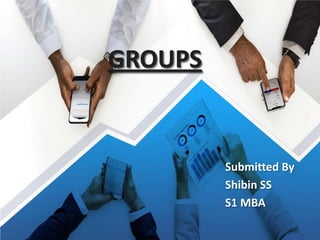 GROUPS
Submitted By
Shibin SS
S1 MBA
 