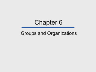 Chapter 6 Groups and Organizations 