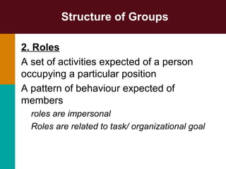 Common Group Roles Groups & teams | PPT