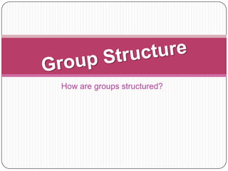 How are groups structured? Group Structure 