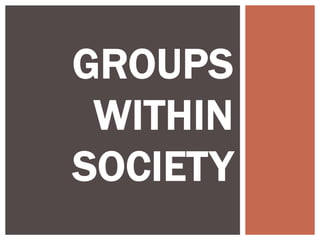 GROUPS
WITHIN
SOCIETY
 