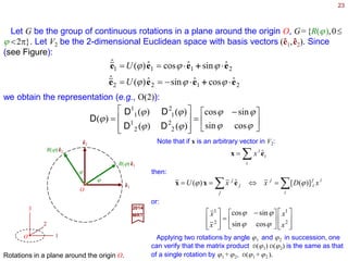 23
2017
MRT
So, if A=A† on V, A is said to be Hermitian or self-adjoint.
Hermitian operators play a central role in the mathematical formulation of physics
(e.g., in particular in Quantum Mechanics where all physical observables are
represented by Hermitian operators and it is well known that every Hermitian matrix can
be diagonalized by a similarity transformation – a change of basis – where the diagonal
elements represent eigenvalues of the corresponding Hermitian operator).
An operator U on inner product space is said to be unitary if:
1== UUUU ††
The key property of unitary transformations is that they leave the scalar product
invariant. Now, if we let U be a unitary operator on V, and x,y∈V, then:
yxyx =UU
Hence lengths of vectors and angles between vectors are left invariant when they
undergo unitary transformations. This property makes unitary operators the natural
mathematical entities to represent symmetry transformations in physics (e.g., especially
in Quantum Mechanics where measurable transition probabilities are always given by
the square of scalar products such as |〈x| y〉|2, and these are required to be invariant
under symmetry transformations).
and:
xx =U
 