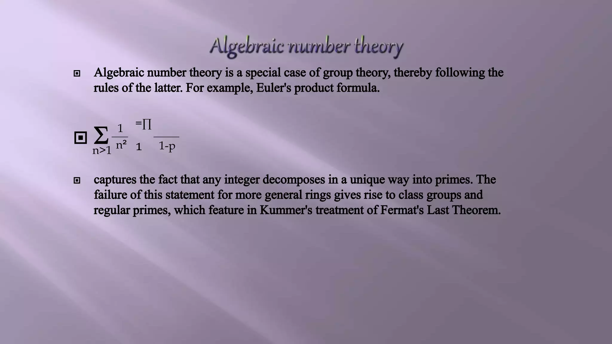 n>1
1
n²
=∏
₁ 1-p
 