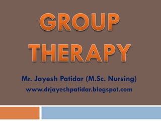 Mr. Jayesh Patidar (M.Sc. Nursing)
www.drjayeshpatidar.blogspot.com
 