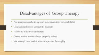Group Therapy: Basic Concepts and relevance | PDF