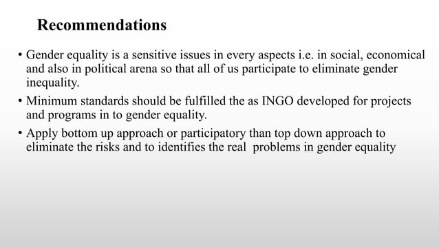 INTEGRATING GENDER EQUALITY IN TO PROJECTS AND PROGRAMS | PPT