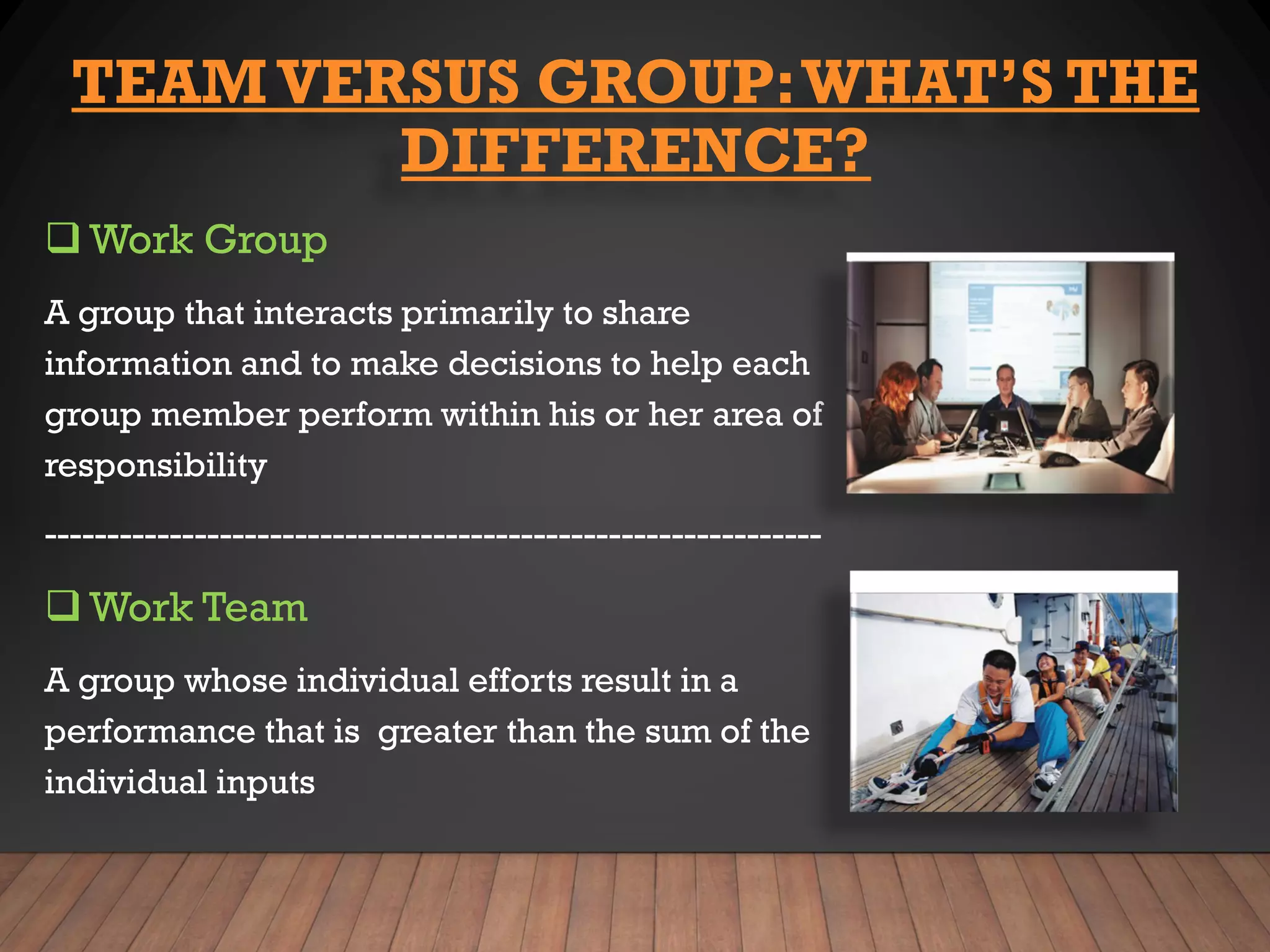 Group vs. team presentation | PDF