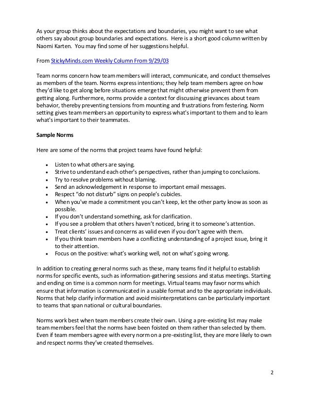 Group work expectations