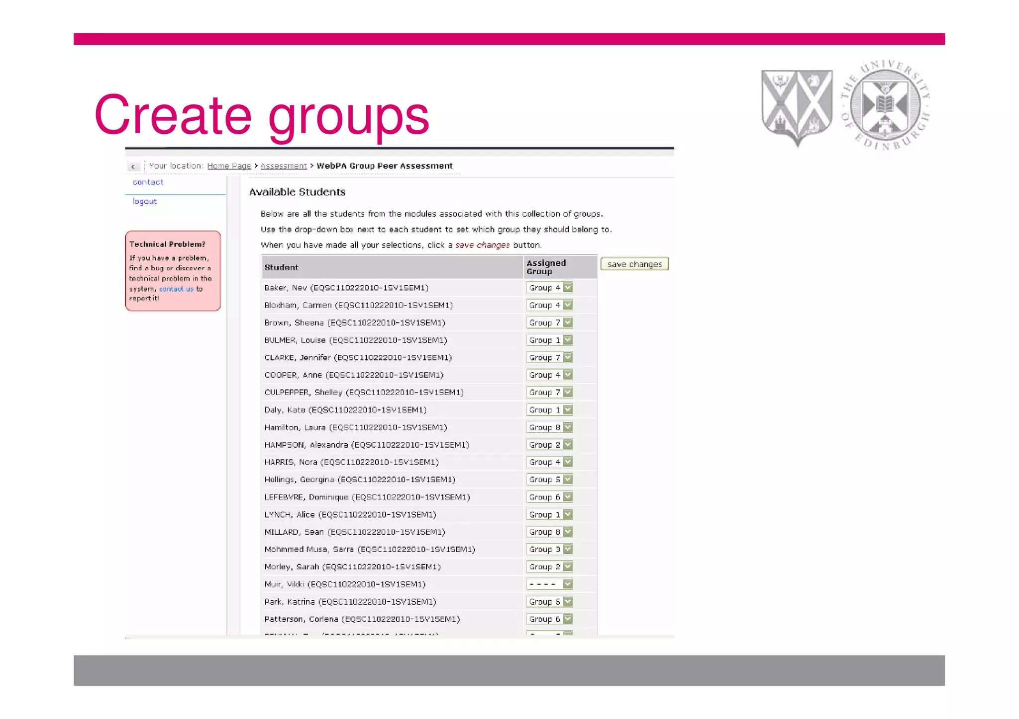 Create groups
 