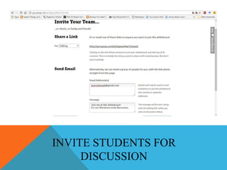 INVITE STUDENTS FOR
DISCUSSION
 