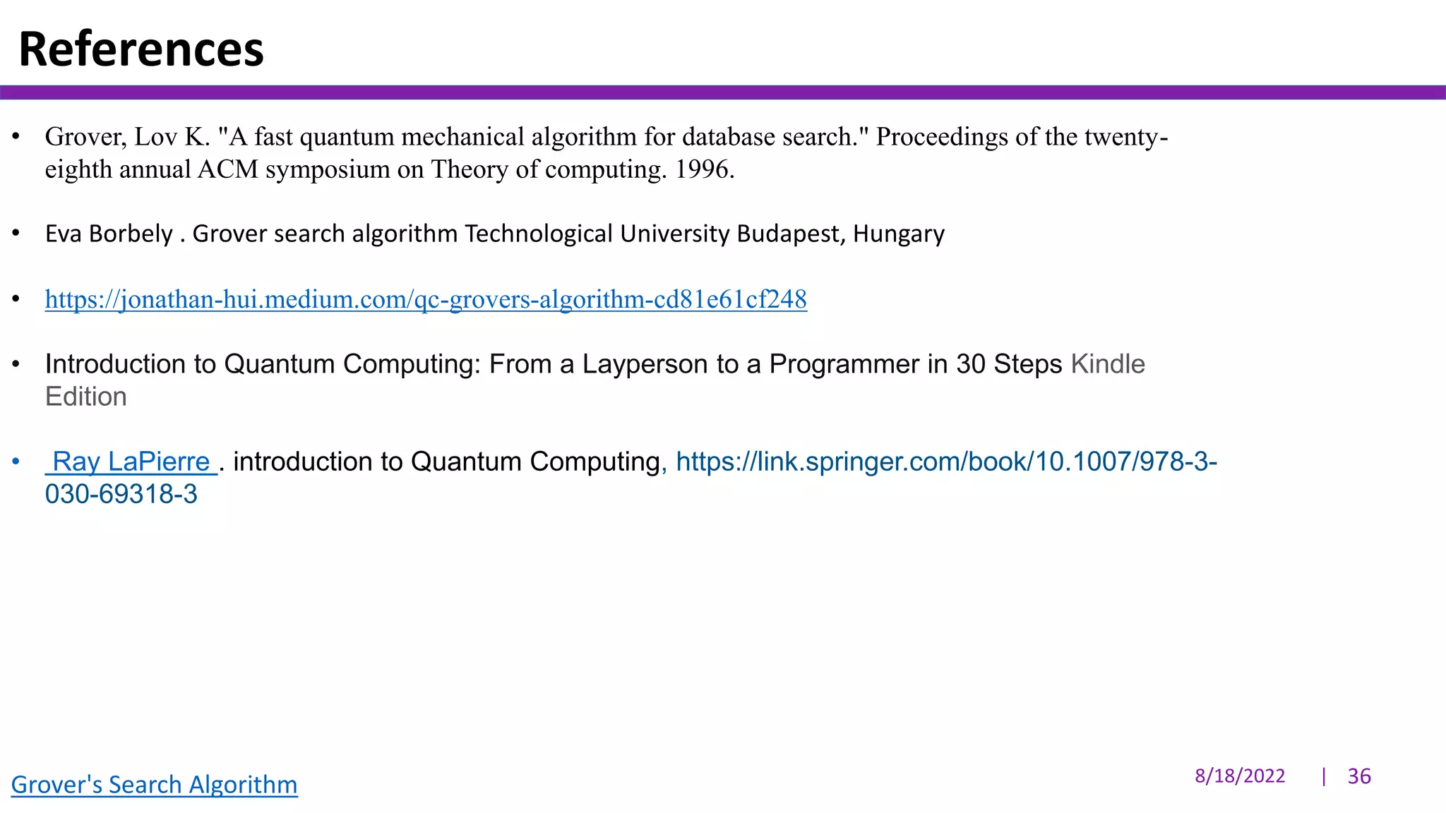 Quantum Search Algorithm | PPTX | Physics | Science