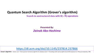 Quantum Search Algorithm | PPTX | Physics | Science