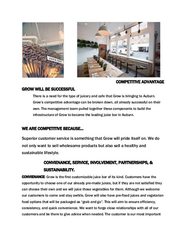 Grow A juice cafe business plan
