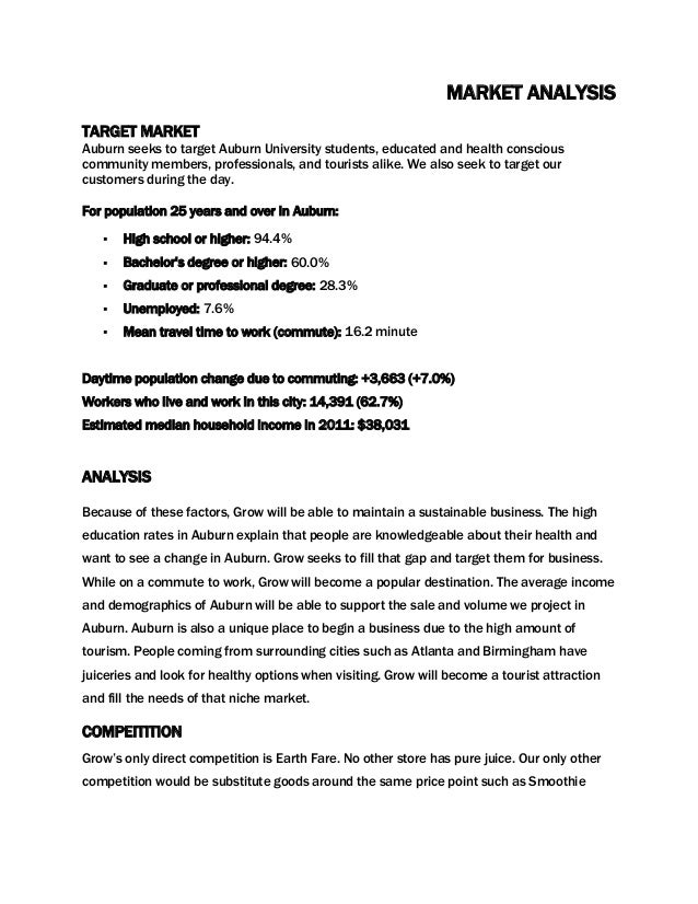 Grow A juice cafe business plan