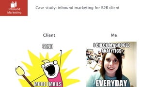 Case study inbound marketing for B2B clientInbound 
Marketing
own channel
 