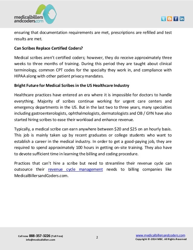 Growing demandformedicalscribesfordocumentationandcoding