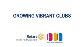 GROWING VIBRANT CLUBS
 