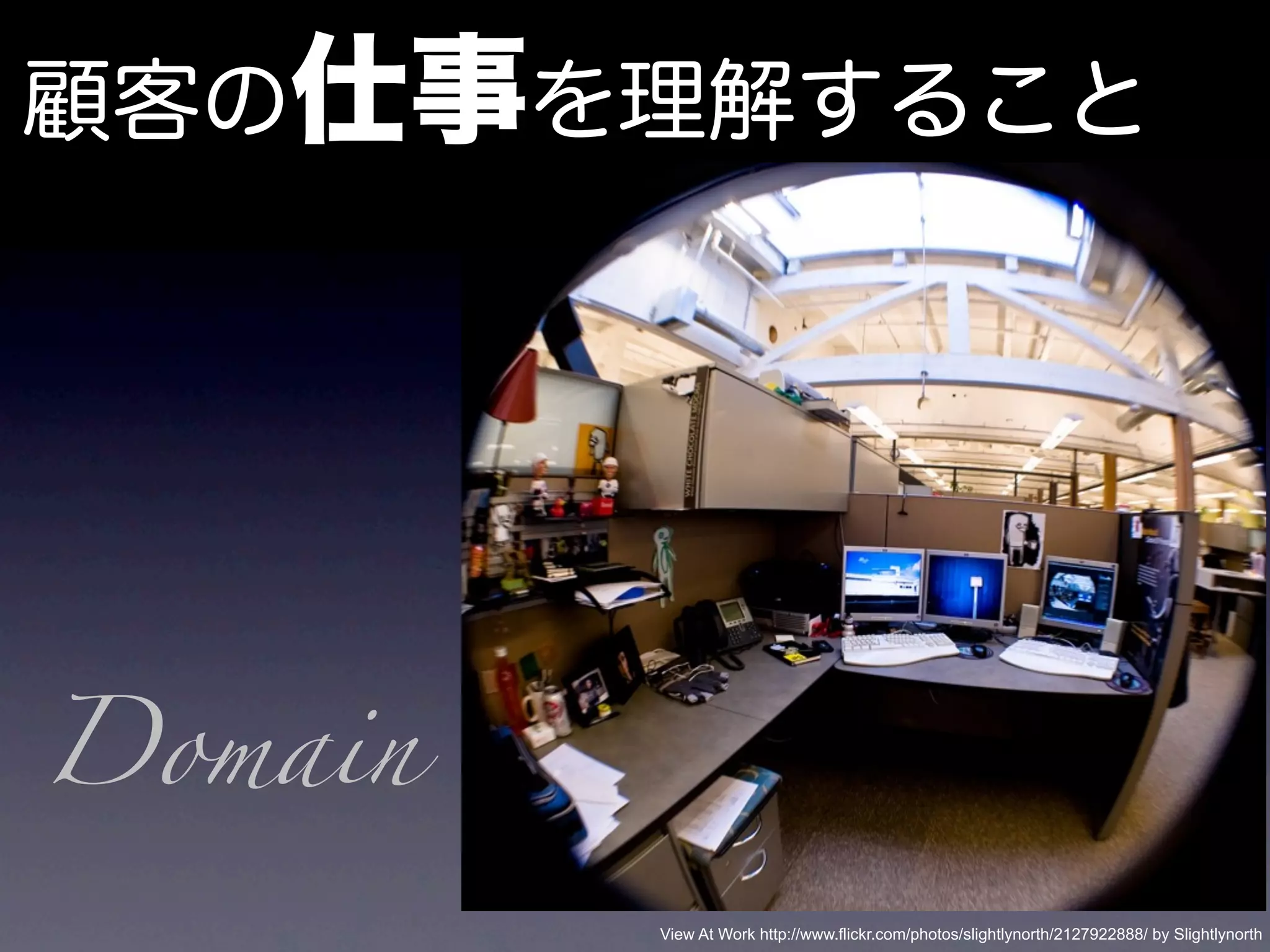 Domain
         View At Work http://www.flickr.com/photos/slightlynorth/2127922888/ by Slightlynorth
 