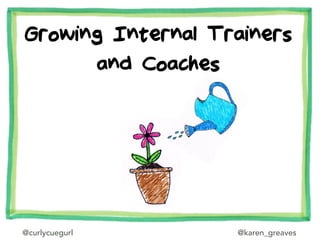 @curlycuegurl @karen_greaves
Growing Internal Trainers
and Coaches
 