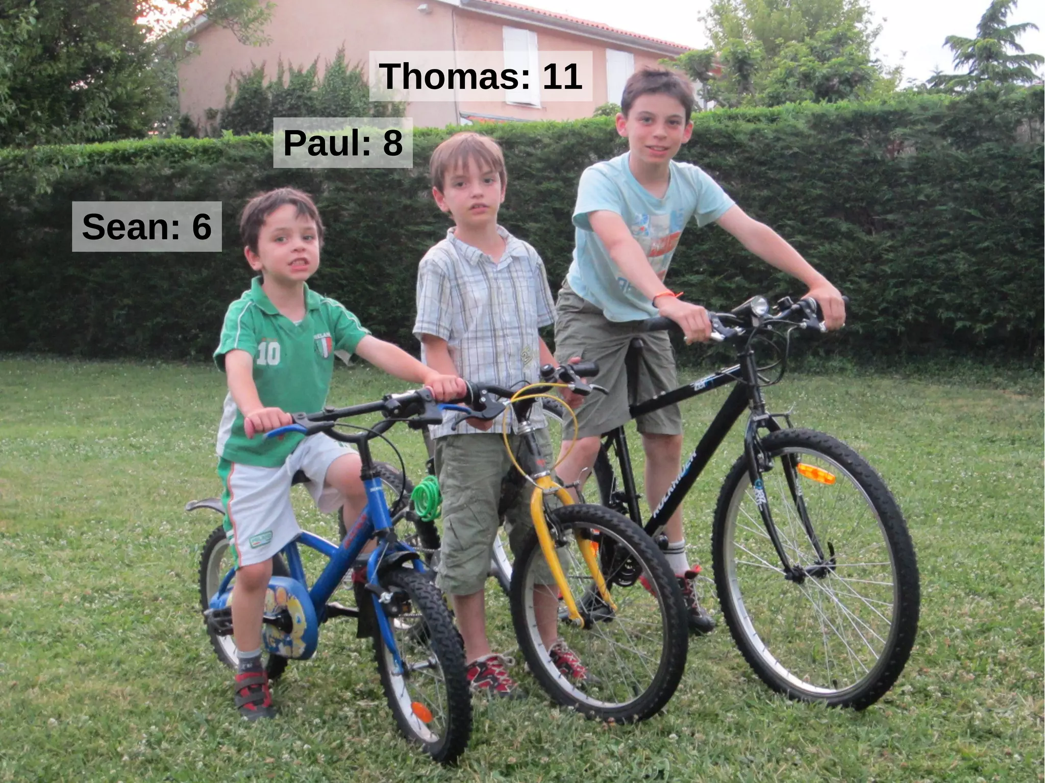 Thomas: 11
Paul: 8
Sean: 6
 