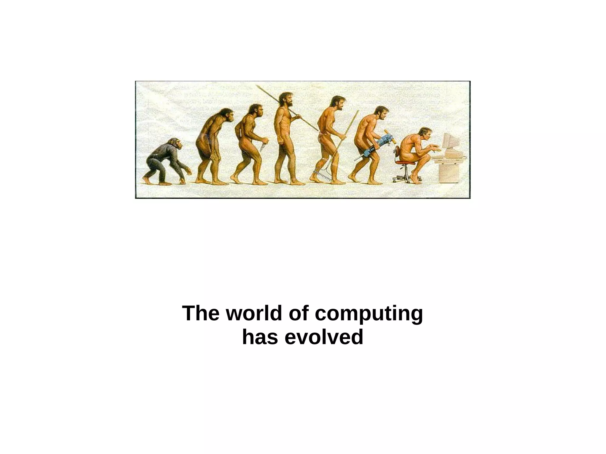 The world of computing
has evolved
 