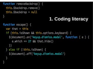 1. Coding literacy

 