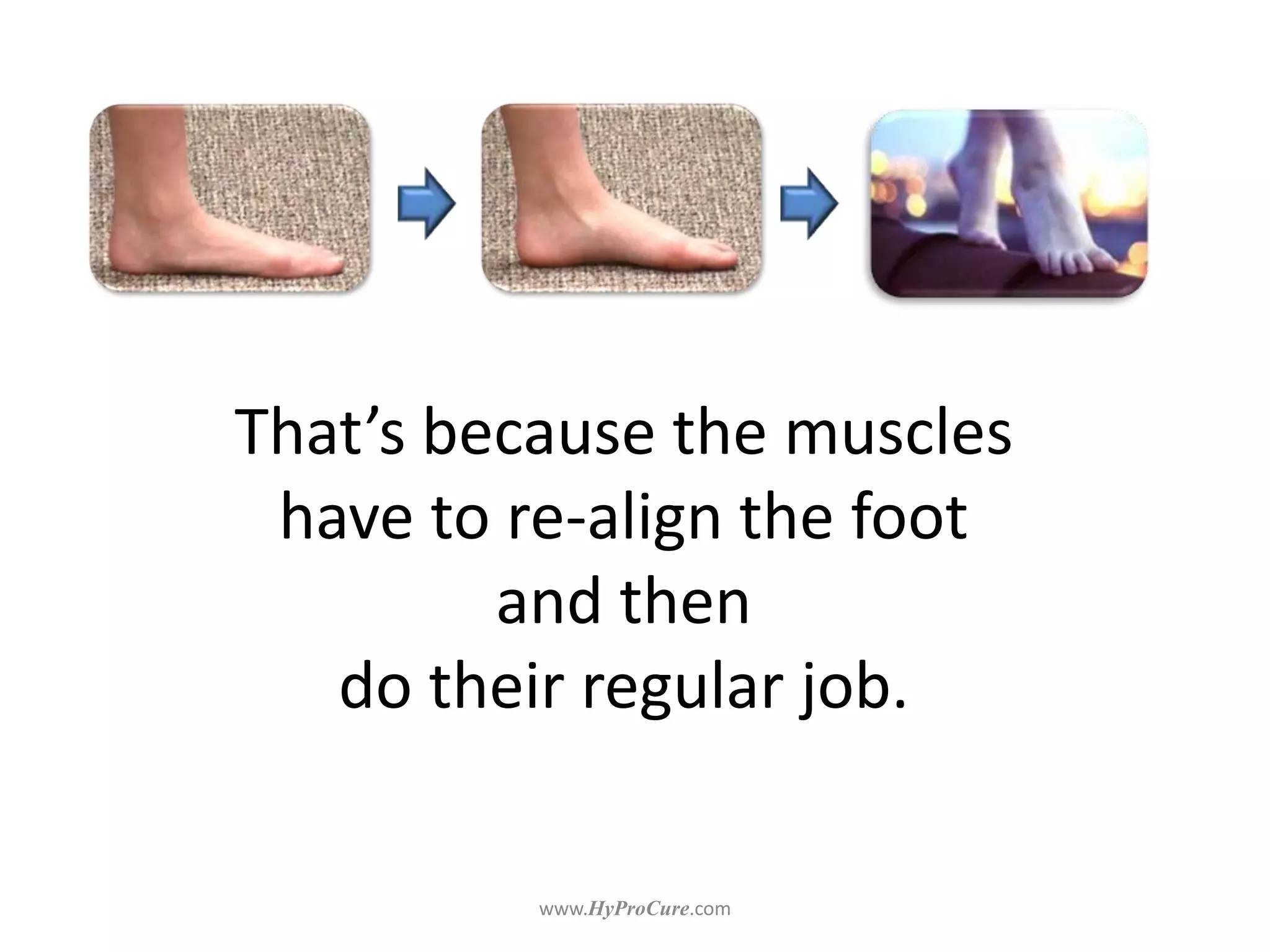 That’s because the muscles
have to re-align the foot
and then
do their regular job.
 