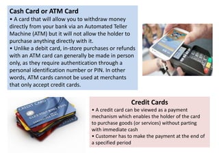 The growing use of plastic money (Debit, Credit, Gift cards and ATM ...