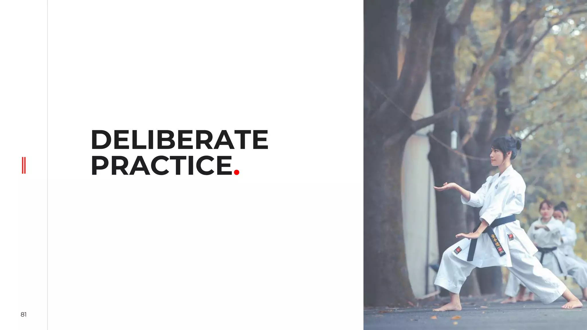 81
DELIBERATE
PRACTICE.
 
