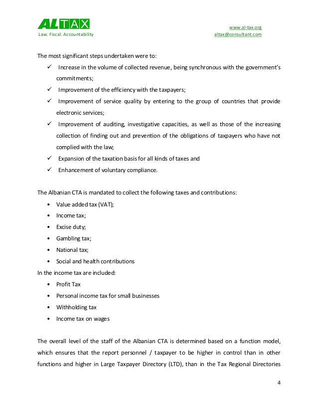 Albania Taxation, 2014 Growing tax compliance for ensuring governmen…