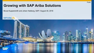 Bruce Kuppersmith and Johan Hedborg, SAP / August 30, 2016
Growing with SAP Ariba Solutions
Public
 