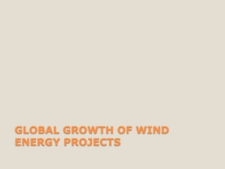 GLOBAL GROWTH OF WIND
ENERGY PROJECTS
 