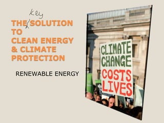 THE SOLUTION
TO
CLEAN ENERGY
& CLIMATE
PROTECTION

RENEWABLE ENERGY
 