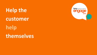 © Copyright 3/13/2015 BMC Software, Inc16
Help the
customer
help
themselves
 