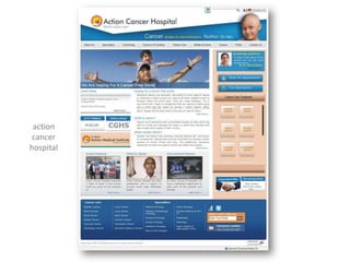 results:
increase in the website traffic by 2000 visits per month followed by 70-80
appointment booking through the website that resulted in increased revenue for the
hospital. it also increased in the queries and positive feedback for the hospital
 