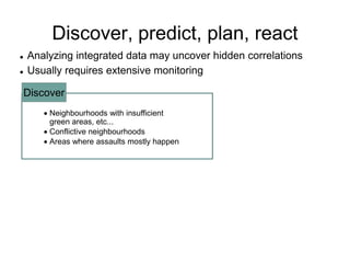  Analyzing integrated data may uncover hidden correlations
 Usually requires extensive monitoring
Discover, predict, pla...