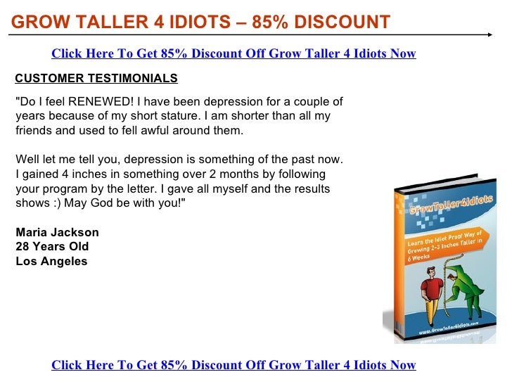 Grow Taller 4 Idiots Discount