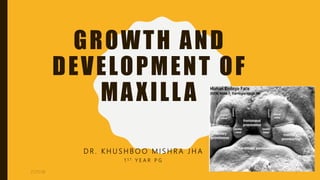 GROWTH AND
DEVELOPMENT OF
MAXILLA
D R . K H U S H B O O M I S H R A J H A
1 S T Y E A R P G
27/11/18 1
 