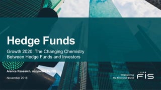 Hedge Funds
Growth 2020: The Changing Chemistry
Between Hedge Funds and Investors
November 2016
Aranca Research, supported by FIS
 