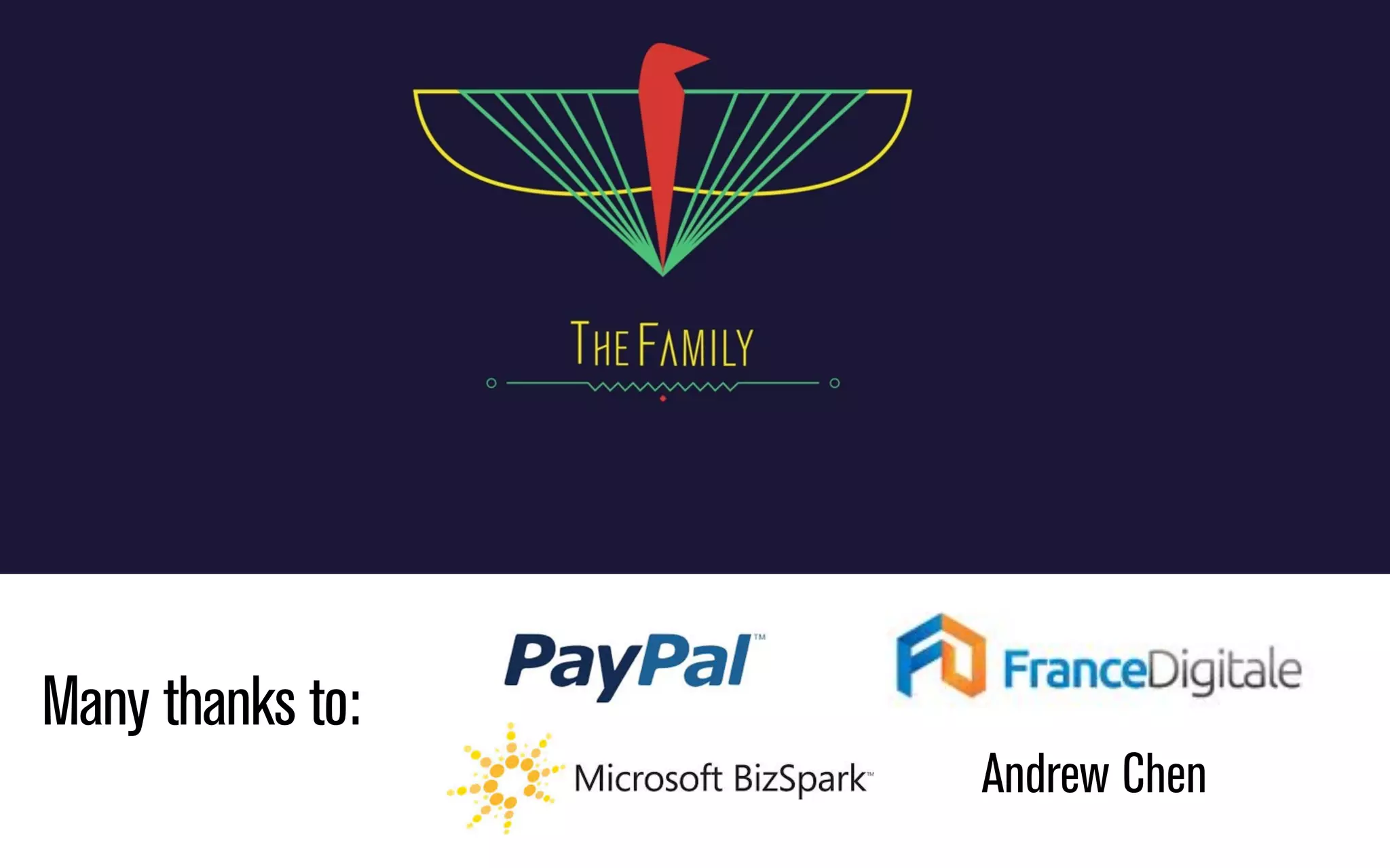 Many thanks to:
Andrew Chen

 