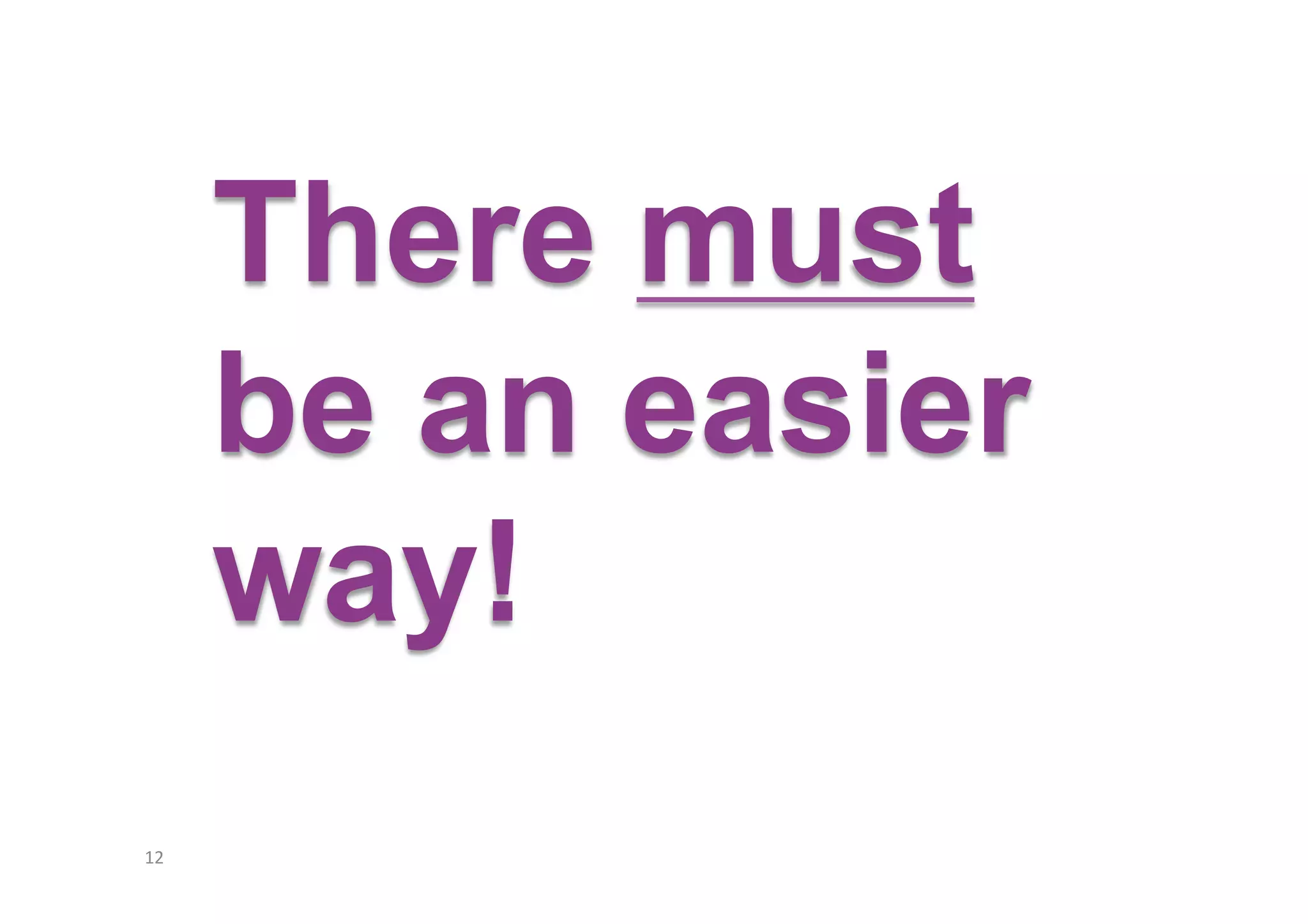 There must
be an easier
way!
12	
  

 